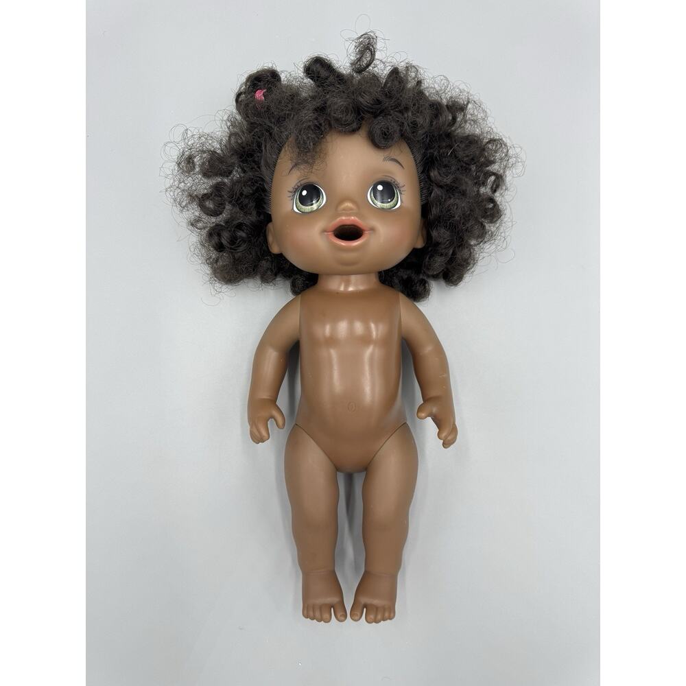 2018 HASBRO BABY ALIVE AFRICAN AMERICAN BLACK DOLL GREEN EYES 12”